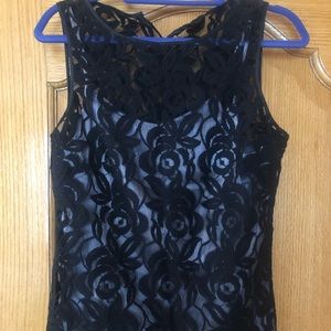 NWT black lace top size 6